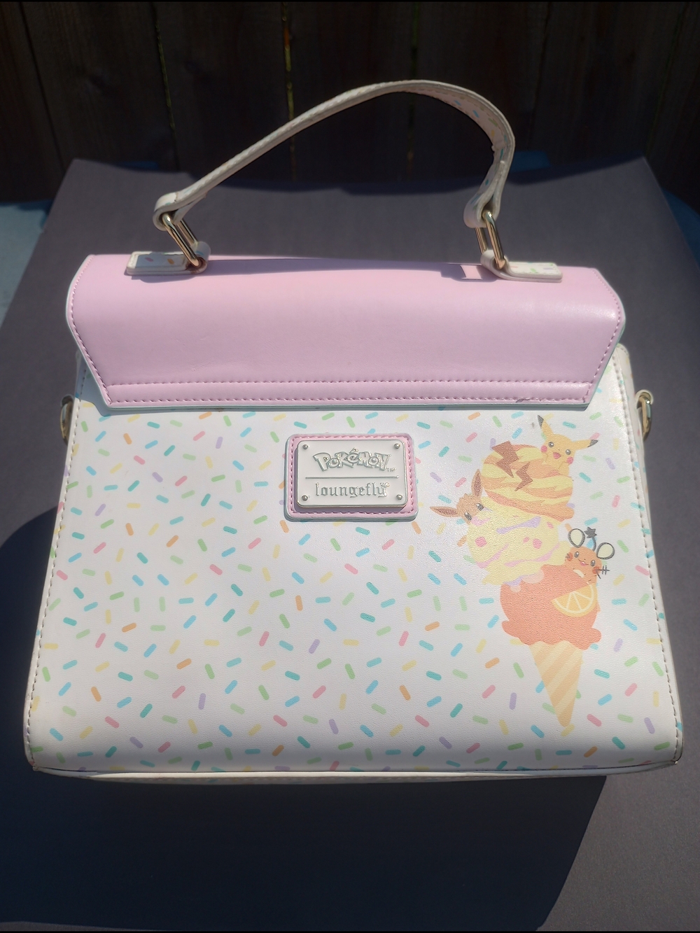 Pokemon Loungefly Ice Cream Scallop Crossbody Bag.